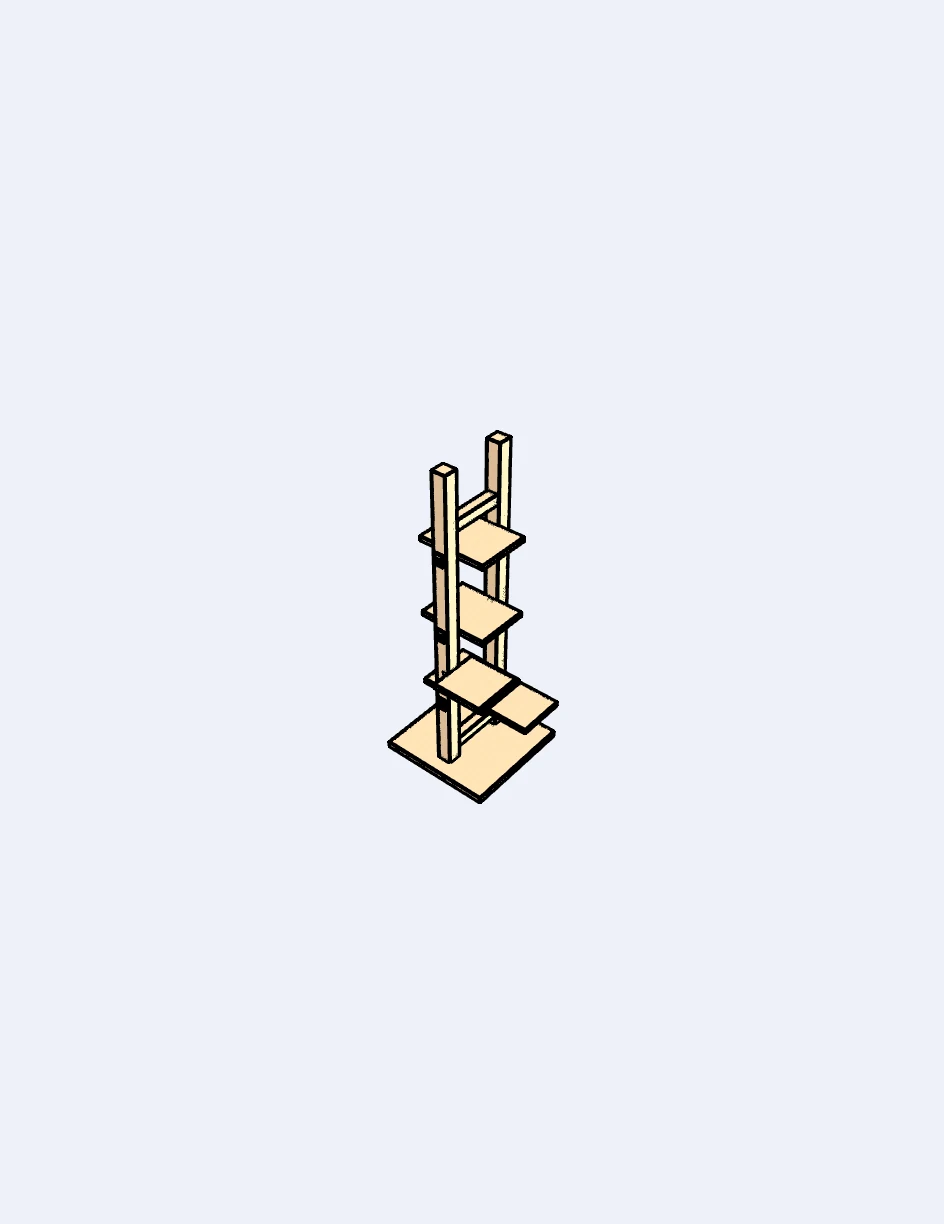 Wooden cat tree
