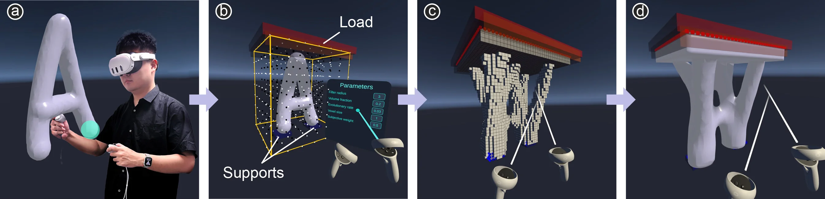 Exploring and optimizing innovative structures in virtual reality